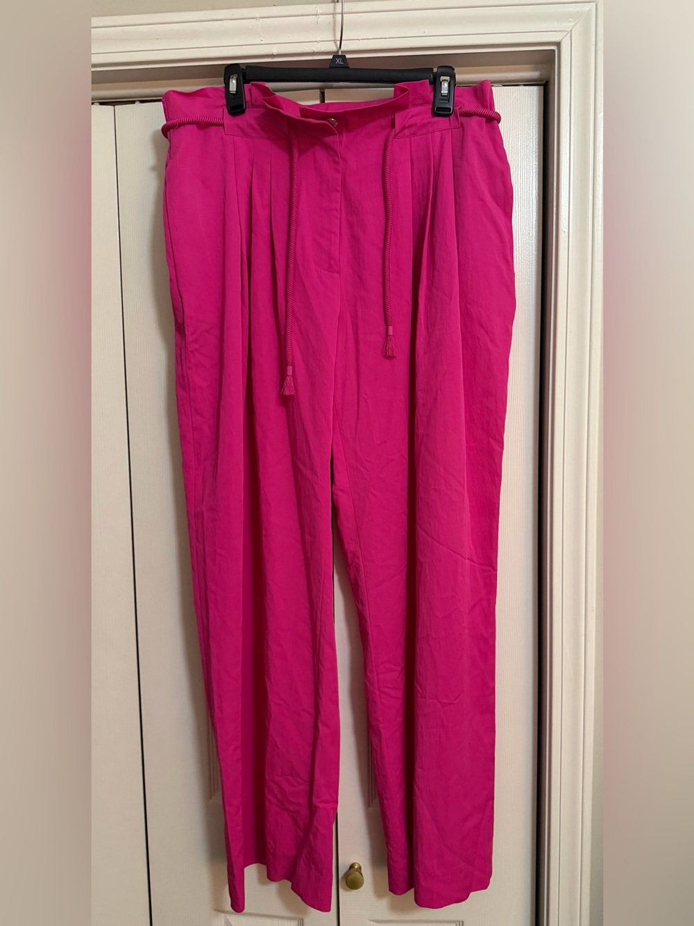 DKNY Bright Fuchsia Straight-Leg Drawstring Pants